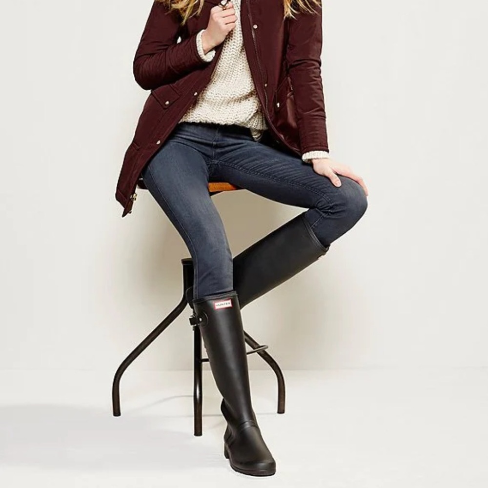 Tall Matte Black Hunter Boots